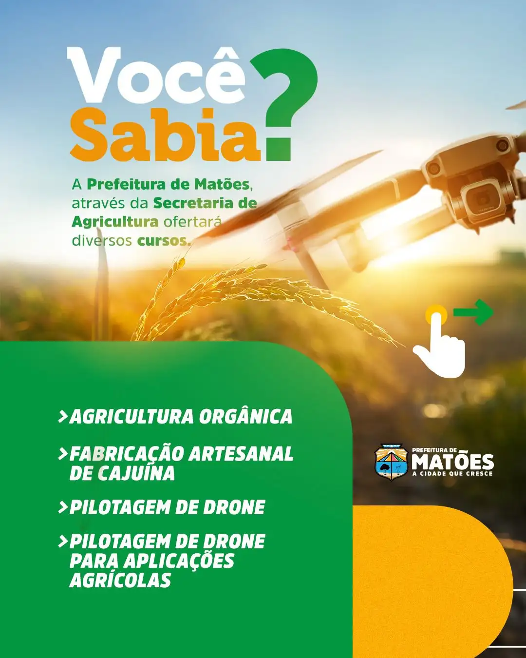 Prefeitura de Matões oferece cursos gratuitos voltados ao fortalecimento da agricultura local